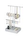 Diylove Jewelry Holder Organizer Jewelry Stand, 3 Tier Jewelry Organizer,Jewelry Display Rack Tree Jewelry Tower for Earring Bracelet Ring Necklace,Tabletop Jewelry Organizer for Girls (Silver)