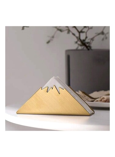 Gold Napkin Holder Freestanding Steel Tissue Dispenser Paper Napkin Holder for Dining Table Kitchen Countertop Guest Towel (Mountain)
