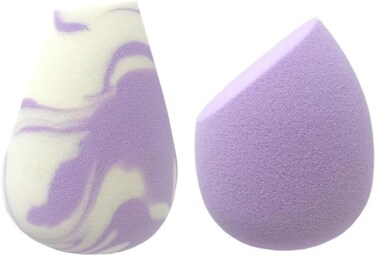 The Creme Shop 2 Pcs Makeup Blender Set Powder &amp; Liquid Foundation Sponge Great For Blending, Contour &amp; Highlight-Next Gen, Purple