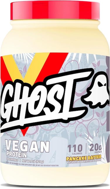 GHOST Vegan Protein Powder, Pancake Batter - 2lb, 20g of Protein - Plant-Based Pea &amp; Organic Pumpkin Protein - Post Workout &amp; Nutrition Shakes, Smoothies, &amp; Baking - Soy &amp; Gluten-Free