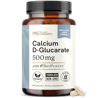 Smnutrition Calcium D-Glucarate, 500Mg, Cdg For Liver Detox &amp; Cleanse, Metabolism, Hormone Balance, &amp; Menopause Support*, Vegan.Org Certified, Non-GMO, Gluten-Free  90 Ct. (3-Month Supply)