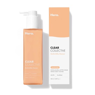 HERO COSMETICSClear Collective Gentle Milky Cleanser from Gentle Pore-Clarifying Cleanser for Sensitive, Blemish-Prone Skin with PHA, Colloidal Oatmeal, and Jojoba + Ceramides (5.4 fl oz)