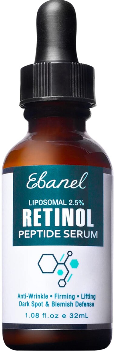 EbanelLiposomal 2.5% Retinol Serum for Face with Hyaluronic Acid, Peptide, Vitamin C, Pore Minimizer Skin Tightening, Anti Aging Serum, Minimizes Wrinkles, Fine Lines, Age Spots