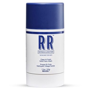 Reuzel Clean And Fresh Solid Face Wash Stick - Deep Hydration - Light Masculine Scent - Boosts Moisture - Calendula And Apricot Enriched Formula - Sulfate, Paraben, And Cruelty Free - 1.7 Oz Cleanser