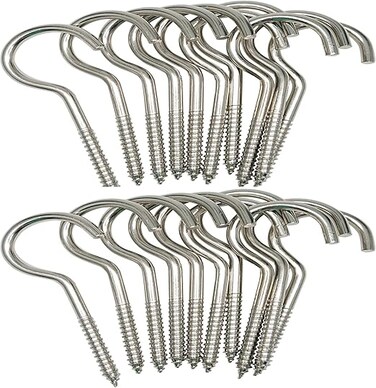 AL ARQAM 12-Pack 304 Stainless Steel Screw Eyes, Heavy Duty Screw in Eye Hooks Ring for Hammock Stand, Yoga &amp; Brazilian Hammocks, Swing Chair, Indoor &amp; Outdoor, Self Tapping Screws #12