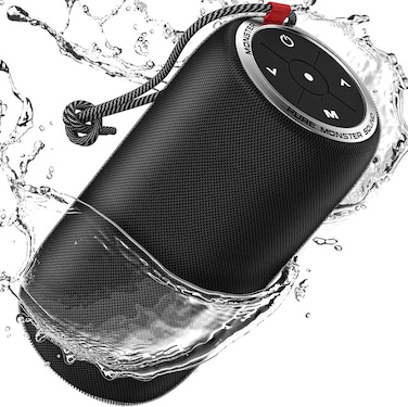 Monster S310 Bluetooth Speaker, Portable Bluetooth Speaker, 30W True Wireless Stereo Pairing Deliver Dynamic Sound, Waterproof Speaker, Bluetooth 5.2 Built-in Mic, 24H, for Family Outdoor