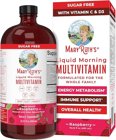 Multivitamin for Women, Men &amp; Kids by MaryRuth's   Liquid Morning Multivitamin   Mens, Womens Multivitamin  Vitamin A C D E B6 B12 Biotin Zinc   Beauty   Vegan   Non-GMO   Gluten Free   15 Servings