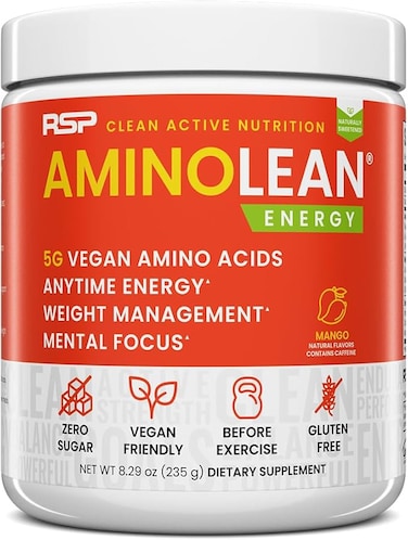 RSP Nutrition Mango Aminolean Amino Acid Supplement Powder, 8.29 OZ