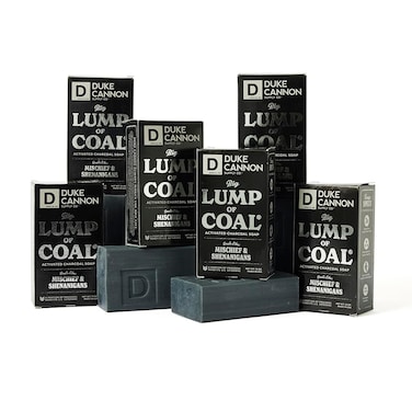 Duke Cannon Supply Co. Big Lump of Coal Soap Bar for Men Holiday Edition (Bergamot &amp; Black Pepper Scent) Superior Grade, Extra Large, Paraben-free, All Skin Types, 10 oz (6 Pack)