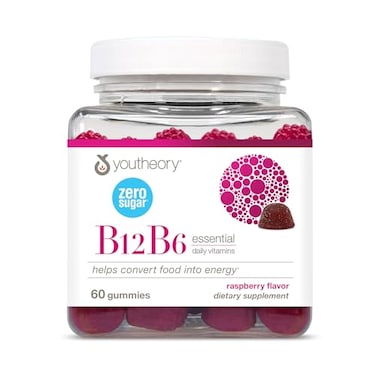 يوثيوري B12B6 - فيتامين B6 وفيتامين B12 نباتي - يدعم صحة الدماغ والطاقة والمناعة* - خالٍ من منتجات الألبان والصويا والغلوتين والسكر - 60 قطعة حلوى