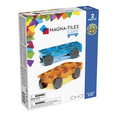 MAGNA-TILES&reg; Blue &amp; Orange Cars 2 Piece Expansion Set