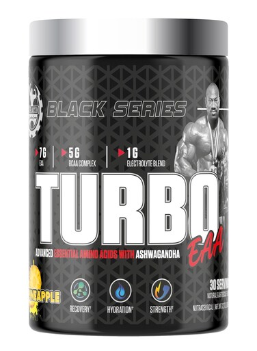 Dexter Jackson Black Series Turbo EAA 30 Servings 345g - Advanced Essential Amino Acids For Muscle Recovery And Performance (Pineapple)
