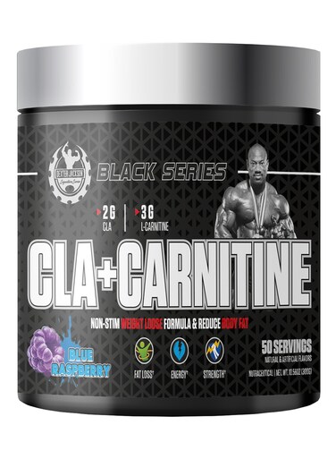 Dexter Jackson Black Series CLA + Carnitine - Advanced Weight Management Formula For Fat Burning And Metabolism Support (Blue Raspberry, 50 Servings, 300g)