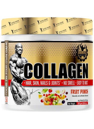 Dexter Jackson Gold Series Collagen - Supports Skin, Hair, Nails, And Joint Health (Fruit Punch, 550g, 50 Servings)