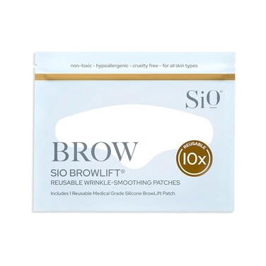 SiO Beauty BrowLift Forehead Anti-Wrinkle Patch - Expression Line Smoothing - Medical-Grade Silicone for Overnight Wrinkle Reduction &amp; Anti-Aging Hydration, Reusable (10x)
