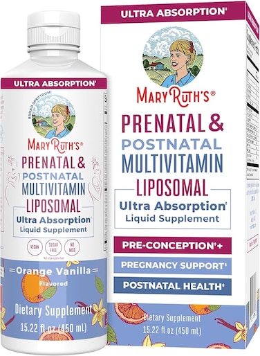 MaryRuth Organics Prenatal &amp; Postnatal Multivitamin for Women   Sugar Free   Formulated for Pre-Conception, Pregnancy &amp; Nursing   Vegan   Non-GMO   Gluten Free   15.22oz