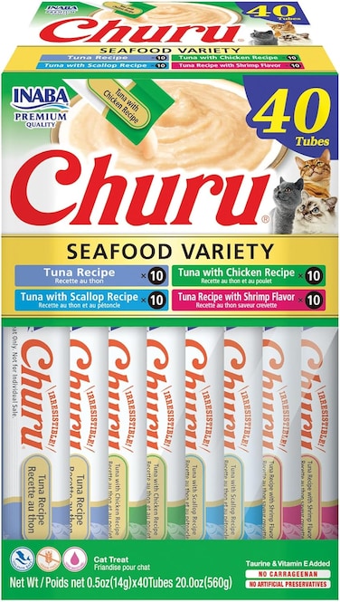 Inaba Churu Tuna &amp; Seafood Variety Box 40PCs