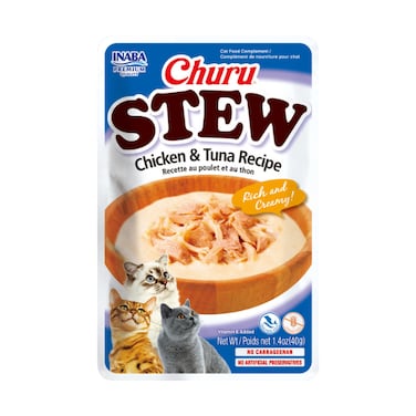 Inaba Churu Stew Chicken &amp; Tuna Recipe Cat Treat 40G, Toppers or Side Dish for Cats with Vitamin E