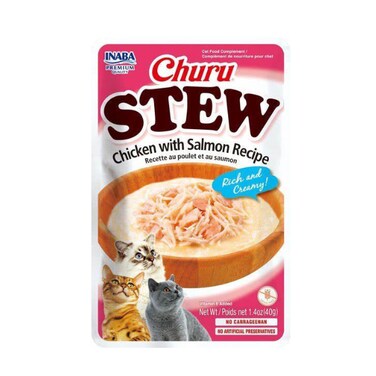 Inaba Churu Stew Chicken with Salmon Recipe Cat Treat 40G, Toppers or Side Dish for Cats with Vitamin E
