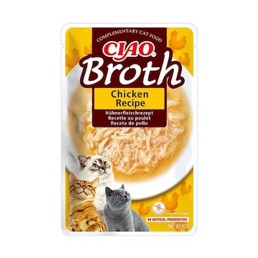 Inaba Churu Broth Chicken Recipe Cat Treat 40G, Toppers or Side Dish for Cats with Vitamin E