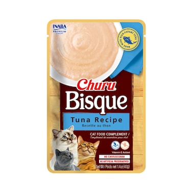 Inaba Churu Bisque Tuna Recipe Cat Treat 40G, Grain-Free Lickable Cat Treat/Topper with Vitamin E