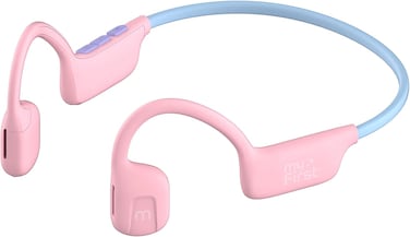 Oaxis MyFirst Headphones Airwaves Open-Ear Air Conduction Wireless Headphones For Kids With Safe Listening And Long Battery Life (Pink)