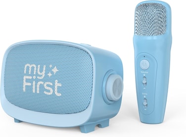 MyFirst Singing Machine Portable Karaoke Machine (MyFirst Voice 2) Wireless Bluetooth Portable, 5 Voice Changing Effects, Rechargeable Battery For Kids 3-5, Gifts For Girls Boys (Blue)