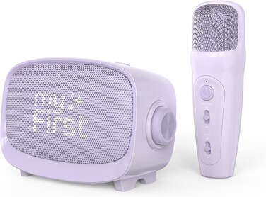 MyFirst Voice 2 Portable Interactive Microphone And Wireless Bluetooth Karaoke Speaker With Echo Enhancer, Fun Voice Effects For Boys And Girls (Violet)