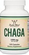 Double Wood Supplements Chaga Mushrooms Capsules 120 Count (1,000mg per Serving) High in Polysaccharides, Beta Glucans, and Terpenoids - Grown and Made in The USA, Vegan Safe, Organic
