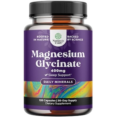 Natures Craft Magnesium Glycinate 400Mg Mineral Supplement - Calming Magnesium Supplement For Women And Mens Natural Immune Support Bone Health Mood Support Heart Health And Muscle Recovery - 90 Count