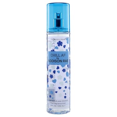 Addison Rae Chill Body &amp; Hair Mist for Women - Floral Woody Feminine Scent - Body Spray Pear Blossom, Apple, Sandalwood, Musk - Long-Lasting, Everyday Wear Fragrance for Her - Vegan,Cruelty Free - 8oz