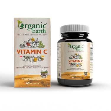 Organic Earth Vitamin C Antioxidant Support Promote Immune System Function 60 Veg Capsule