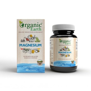 Organic Earth Magnesium Support Healthy Nervous System 60 Veg Capsule