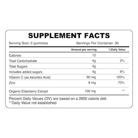 Organic Earth Elderberry Immunty Gummies - Kids - Pack of 60