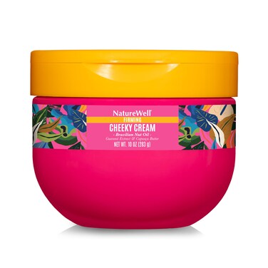 NATUREWELL Ultra-Rich Firming &amp; Tightening Cheeky Body Cream, Promotes Deep Hydration, Fast Absorbing, Scents of Pistachio Cream, Almond Blossom, Brazil Nut, Cupuacu, Coconut, &amp; Salted Caramel, 10 Oz