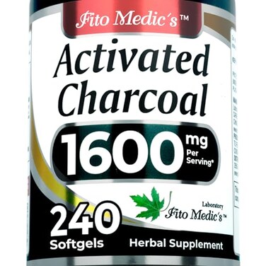 Fito Medic's Lab, Activated Charcoal Pills  1600 Mg Per Serving, 240 Caps, Activated Charcoal, Charcoal Capsules  Charcoal Pills  Ultra High Absorption, S.
