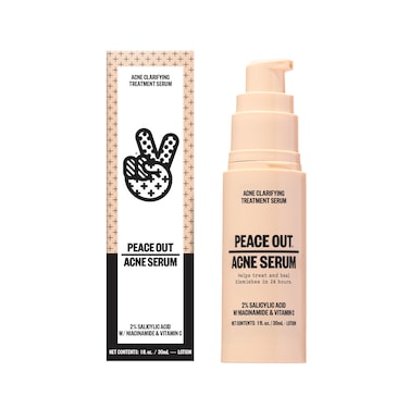 PEACE OUTSkincare Acne Serum. Daily Multi-Benefit Face Serum with 2% Salicylic Acid to Target Pimples, Zits, Blemishes and Breakouts, For Clearer-Looking Skin 1 fl oz