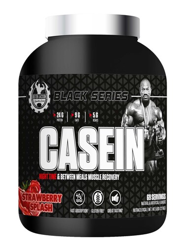 Dexter Jackson Black Series Casein Protein - Nighttime Muscle Recovery (Strawberry)2276g (5 Lbs), 69 Servings