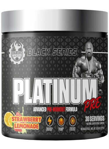 Dexter Jackson Black Series Platinum Pre Advanced Pre Workout Formula - Enhanced Performance &amp; Pump (Strawberry Lemonade)