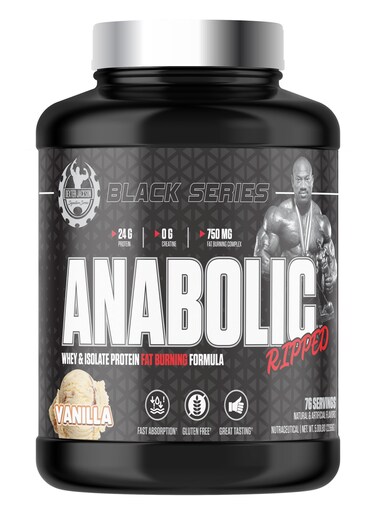 Dexter Jackson Black Series Anabolic Ripped Whey 5 LBs - Whey &amp; Isolate Protein Fat Burning Formula (Vanilla)