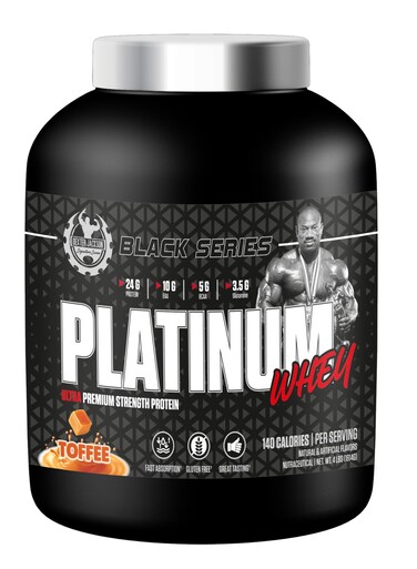 Dexter Jackson Black Series Platinum Whey - Ultra Premium Strength Whey &amp; Isolate Protein - Toffee, 4lbs