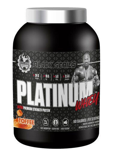 Dexter Jackson Black Series Platinum Whey - Ultra Premium Strength Whey &amp; Isolate Protein - Toffee, 2lbs