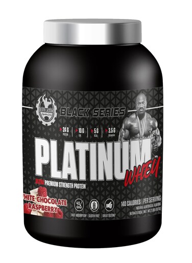Dexter Jackson Black Series Platinum Whey - Ultra Premium Strength Whey &amp; Isolate Protein -White Chocolate Raspberry, 2lbs