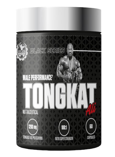 Dexter Jackson Black Series Male Performance Tongkat Ali 1200mg - Advanced Supplement For Strength, Stamina, And Vitality (60 Capsules)