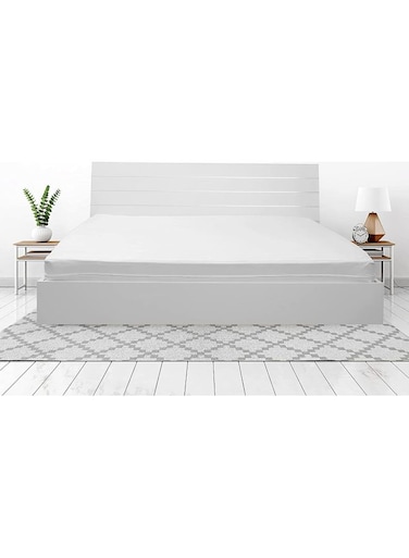 Solid Mattress Encasement Microfiber White 100x200cm