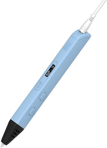 myFirst 3dPen Artist 3D Printing Pen for Kids &amp; Teens &ndash; Adjustable Temperature, OLED Display, Biodegradable PLA Filament Included (6 Colors), Safe Creative Tool for Art, STEM &amp; DIY Projects - Blue
