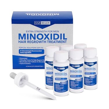 Hair Regen Advanced 5% Minoxidil For Men Hair Regrowth Treatment For Thinning Hair - Hair Loss For Men - 6 Month Supply, Minoxidil Topical Solution So Thicker Fuller Hair Keeps Growing Amazing Results