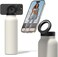 Ringo All-In-One Water Bottle, Tripod, &amp; Magnetic Phone Mount: Stainless Steel Insulated Water Bottle With Magnetic Tripod Phone Holder, Hot 12 Hours, Cold 24 Hours, Works With Any Device, Ivory 24Oz