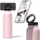 Ringo Insulated Water Bottle For iPhone With Magnetic Phone Mount, Stainless Steel Water Bottle With Tripod Phone Holder, Hot 12H, Cold 24H, 360&deg; Rotate, Pink 32Oz