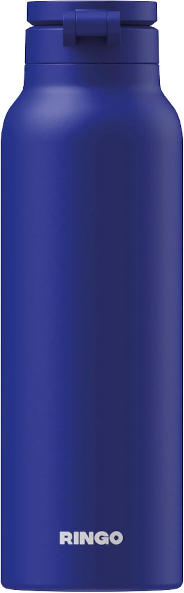Ringo Pro Water Bottle With Sip Straw Lid, Stainless Steel Hydration Bottle With Integrated Magnetic Phone Mount, 12Hrs Hot/24Hrs Cold, Bpa-Free, Works With Phones &amp; Tablets - Blue 24Oz / 710ml